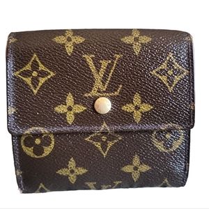 LOUIS🌻VUITTON  Monogram Canvas Leather Elise Wallet Compact Wallet